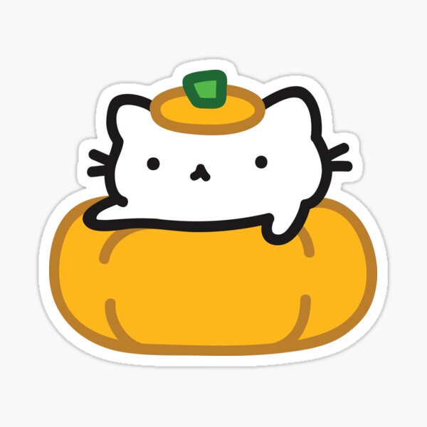 Marshmallow Bean! In a pumpkin. Sticker