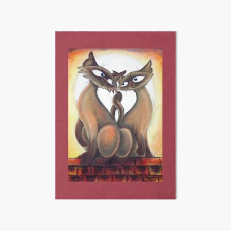 Roof Top Cats - Middle Panel Art Board Print