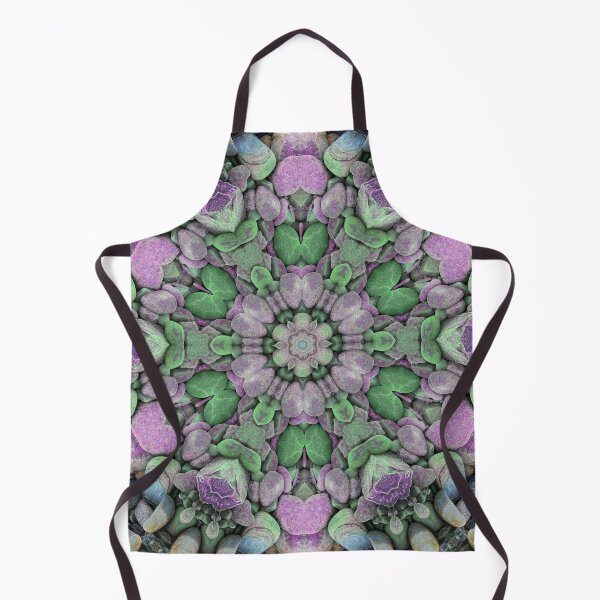 Item preview, Abstract Beach Pebbles Mosaic Flower Shape Mandala Biophilic Design Green and Lilac designed and sold by Beachy.