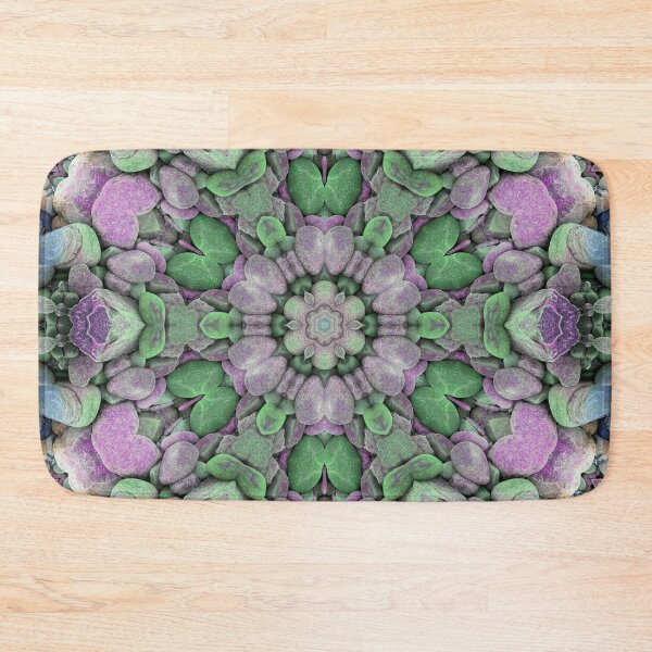 Item preview, Abstract Beach Pebbles Mosaic Flower Shape Mandala Biophilic Design Green and Lilac designed and sold by Beachy.