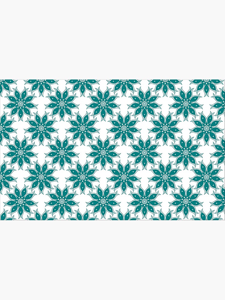 "White wallpaper with green flowers" Poster for Sale by TRIION Redbubble