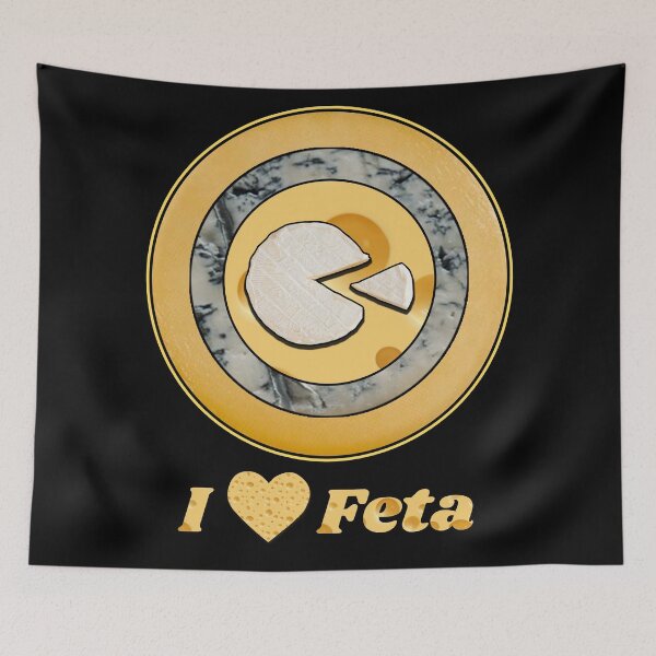 Item preview, I Love Feta - Cheese Patterns for T-shirts, mugs and other accessories designed and sold by Ridiculam Toga.