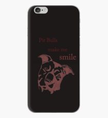 Pit Bulls make me smile (dark backgrounds) iPhone Case