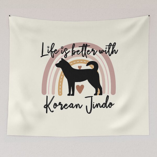 Item preview, Korean Jindo Dog Rainbow Aesthetic Boho designed and sold by rafaeltto.