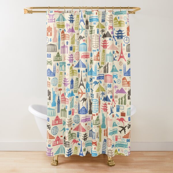 Icons of Travel Shower Curtain