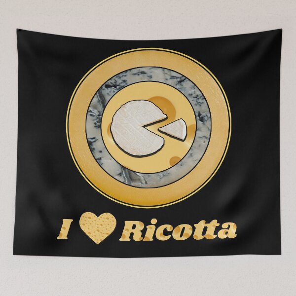 Item preview, I Love Ricotta - Cheese Patterns for T-shirts, mugs and other accessories designed and sold by Ridiculam Toga.