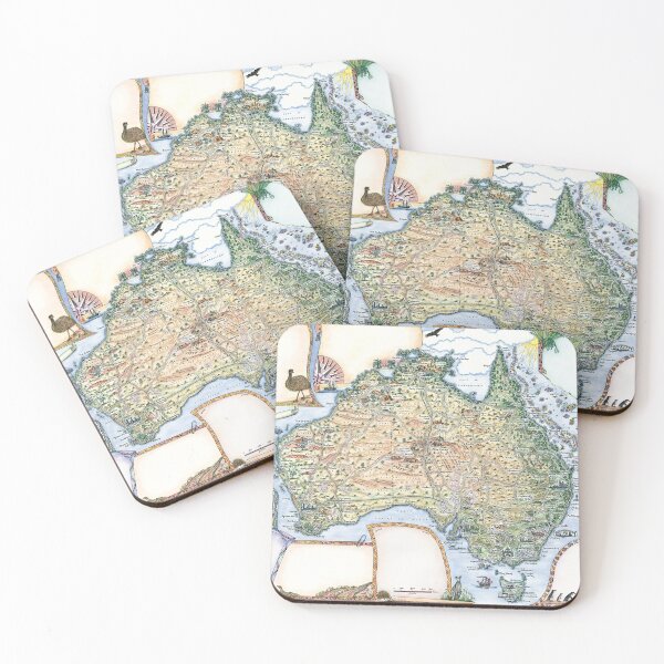 Item preview, Australia Pictorial Map by Journey Jottings designed and sold by JourneyJottings.