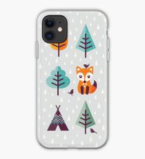 Fox in the Forest - on Gray iPhone Case