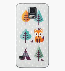 Fuchs im Wald - auf Grau Hülle & Klebefolie für Samsung Galaxy