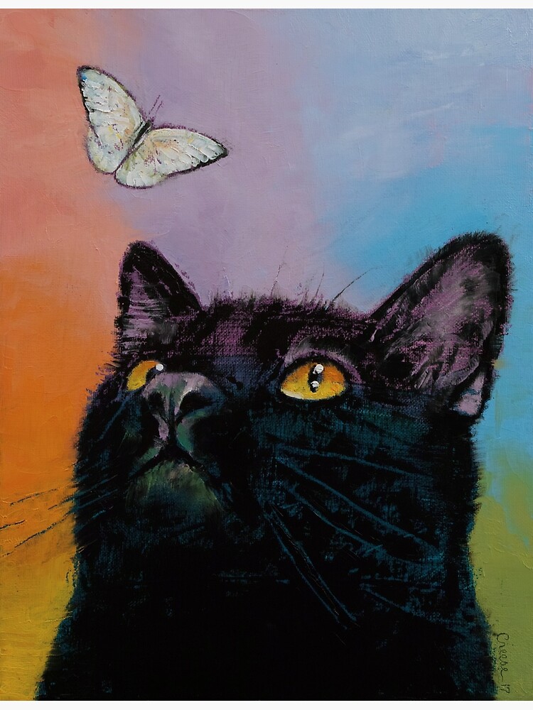 Disover Black Cat Butterfly Premium Matte Vertical Poster
