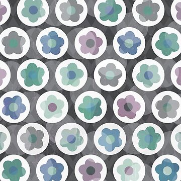 Artwork thumbnail, Daisy Daisy Pattern in Seafoam and Gray by Daisy Beatrice