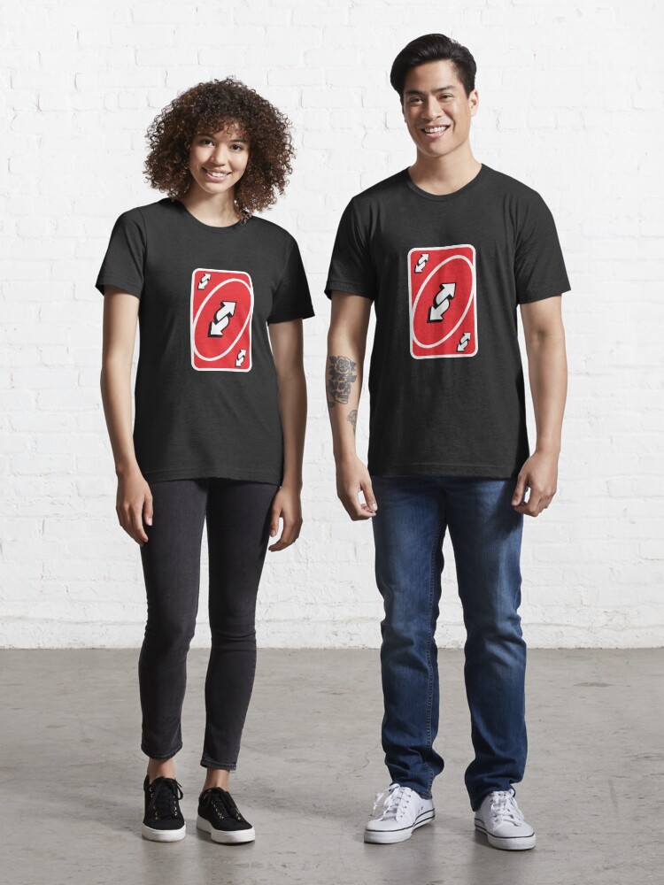 T-shirt essentiel for Sale avec l'œuvre « Carte inversée UNO - Rouge » de l'artiste  crossesdesign