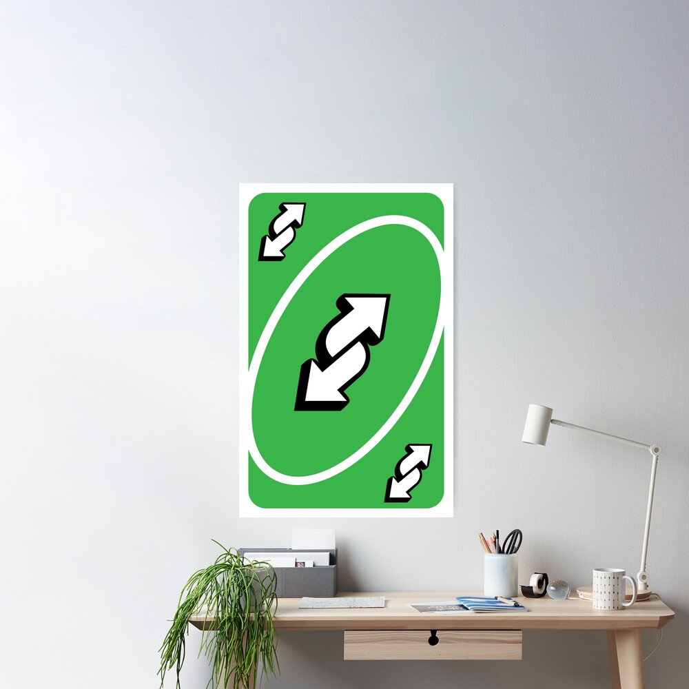 Green Uno Reverse card U No Reverse card high definition  Art Board Print  for Sale by Rosemoon2k