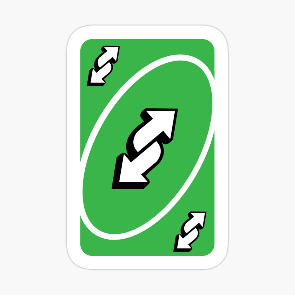 UNO Reverse card - Green | Greeting Card