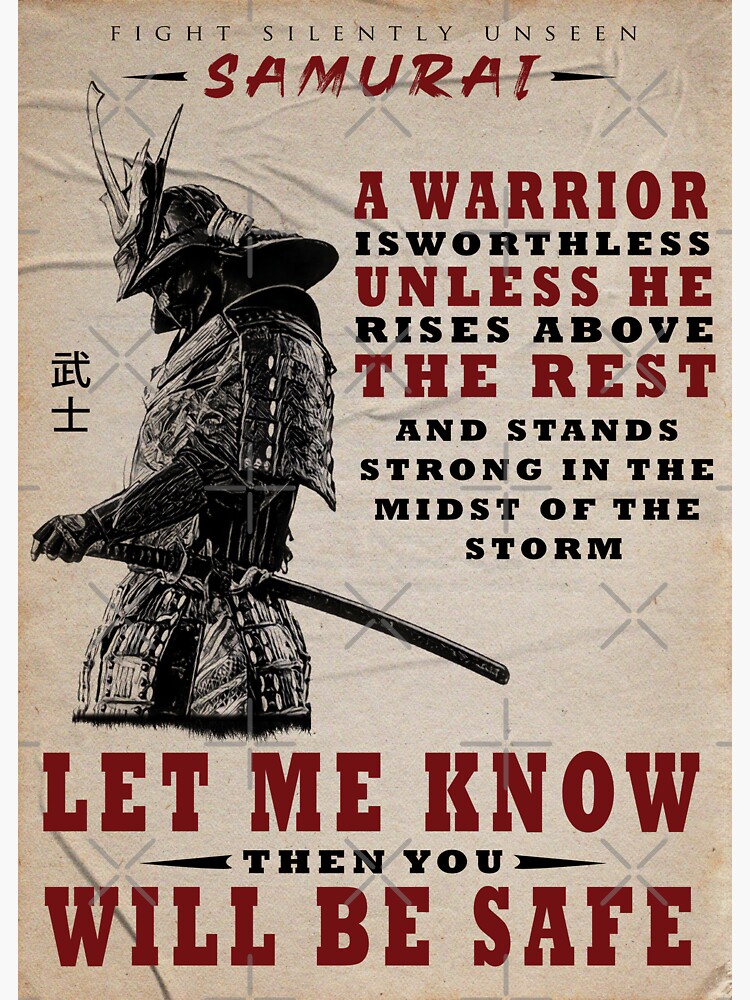 "Samurai Quotes Text Art" Sticker for Sale by AthengId Redbubble