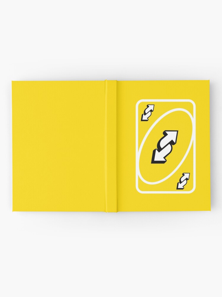 Carnet cartonné for Sale avec l'œuvre « Carte inversée UNO - Jaune » de l'artiste  crossesdesign