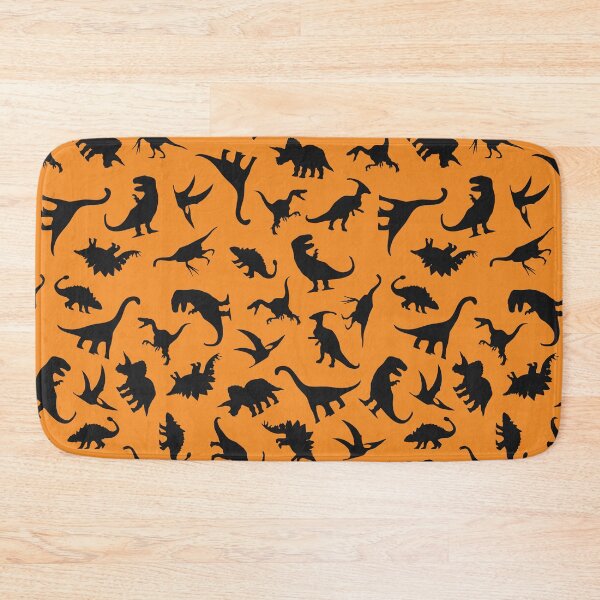 Item preview, Fun Dinosaur Pattern (Black On Orange) designed and sold by jezkemp.