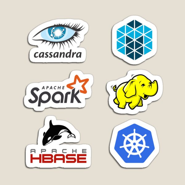 Item preview, ★ Apache Cassandra, Mesos, Spark, Hadoop, HBase, Kubernetes - 6x Sticker Combo Pack designed and sold by Geekvana ⧉.