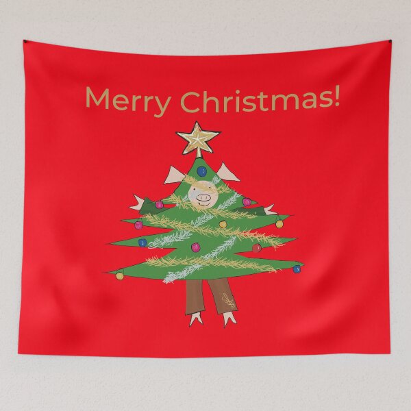 Item preview, Christmas Tree costume wearing cute pig. Merry Christmas! Xmas Tree designed and sold by PiggingJapan.