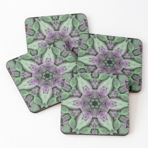 Item preview, Mosaic Abstract Beach Pebbles Flower Shape Mandala Biophilic Design Green and Lilac designed and sold by Beachy.