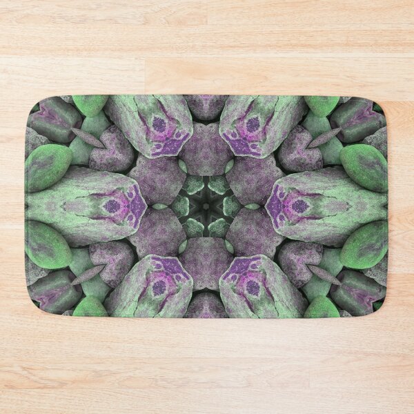 Item preview, Mosaic Abstract Beach Pebbles Flower Shape Mandala Biophilic Design Green and Lilac designed and sold by Beachy.