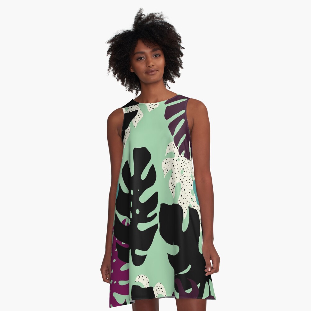 linenfox monstera dress