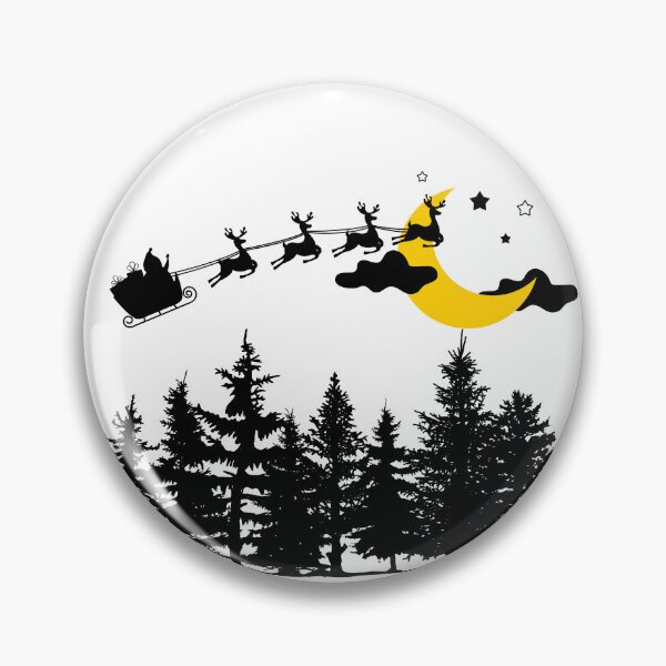 Item preview, Santa Flying in the Sky with Reindeers designed and sold by Coffee Lifestyle.