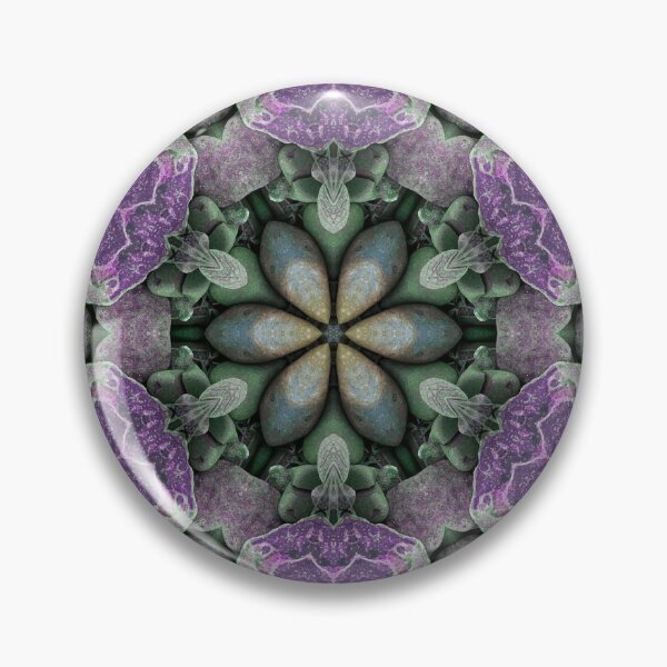 Item preview, Flower Shape Abstract Beach Pebbles Mosaic Maximalist Style Green and Lilac designed and sold by Beachy.