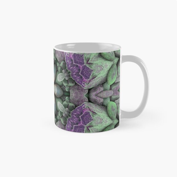 Item preview, Flower Shape Abstract Beach Pebbles Mosaic Maximalist Style Green and Lilac designed and sold by Beachy.