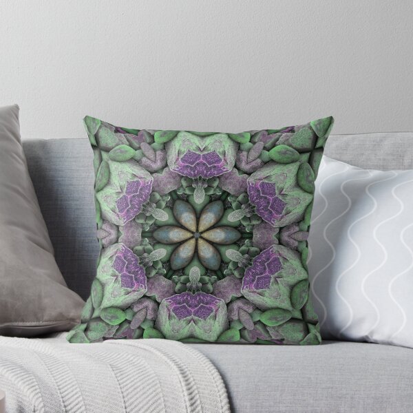 Item preview, Flower Shape Abstract Beach Pebbles Mosaic Maximalist Style Green and Lilac designed and sold by Beachy.