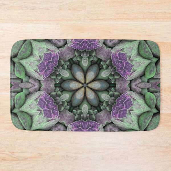 Item preview, Flower Shape Abstract Beach Pebbles Mosaic Maximalist Style Green and Lilac designed and sold by Beachy.