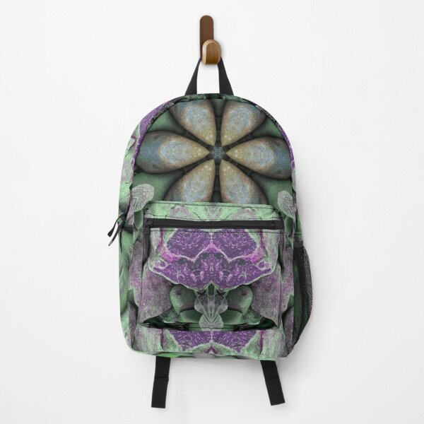 Item preview, Flower Shape Abstract Beach Pebbles Mosaic Maximalist Style Green and Lilac designed and sold by Beachy.