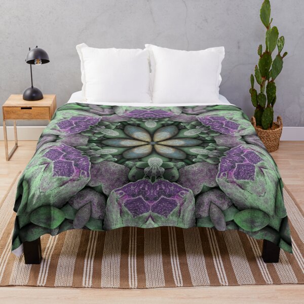 Item preview, Flower Shape Abstract Beach Pebbles Mosaic Maximalist Style Green and Lilac designed and sold by Beachy.