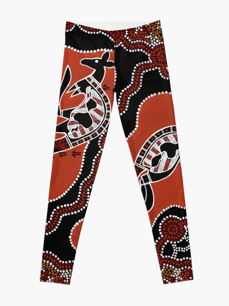 Aboriginal Plus Size Leggings for Women Australian Indigenous Art