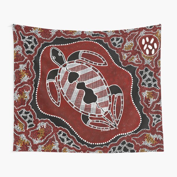 Authentic Aboriginal Art -  Turtle Dreaming Tapestry