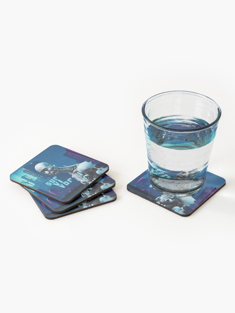 Alternate view of Cyborg Survivor Humanoid Robot in Nuclear City Destruction Coasters (Set of 4)