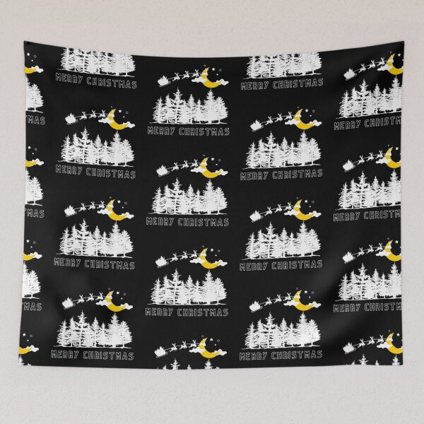 Item preview, Santa Flying in the Sky with Reindeers designed and sold by Coffee Lifestyle.