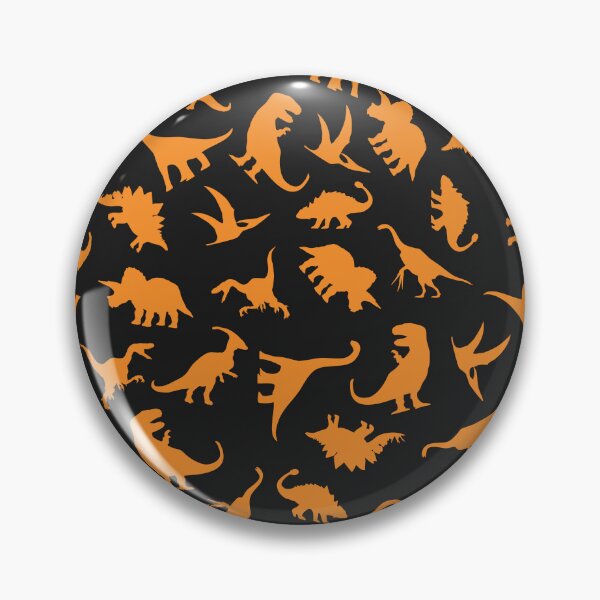 Item preview, Fun Dinosaur Pattern (Orange On Black) designed and sold by jezkemp.