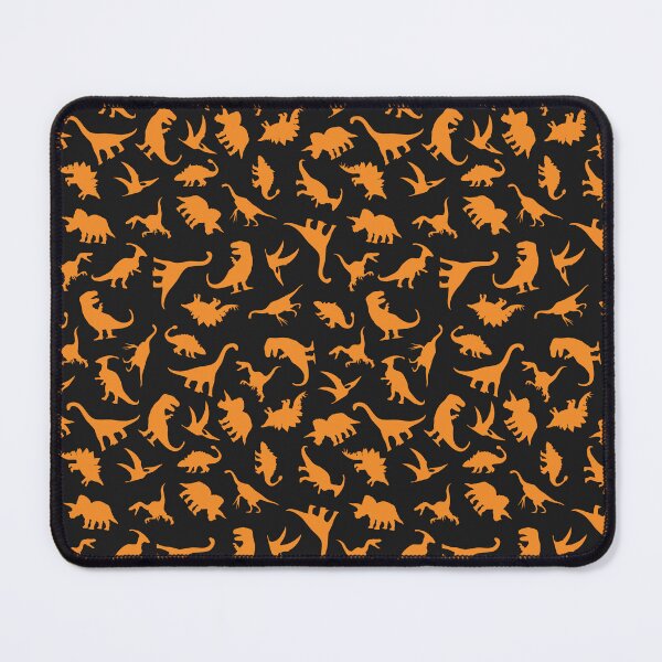Item preview, Fun Dinosaur Pattern (Orange On Black) designed and sold by jezkemp.