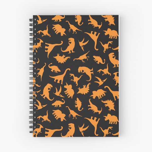 Item preview, Fun Dinosaur Pattern (Orange On Black) designed and sold by jezkemp.