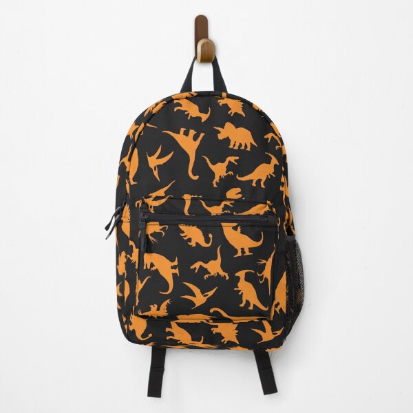 Item preview, Fun Dinosaur Pattern (Orange On Black) designed and sold by jezkemp.
