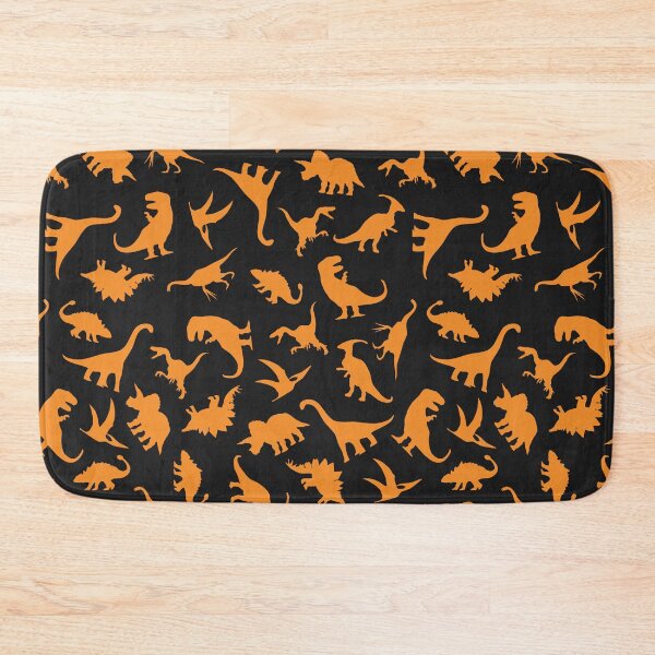 Item preview, Fun Dinosaur Pattern (Orange On Black) designed and sold by jezkemp.
