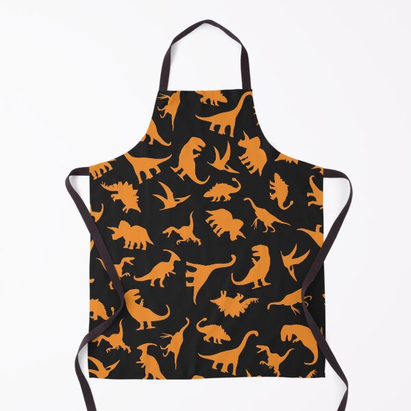 Item preview, Fun Dinosaur Pattern (Orange On Black) designed and sold by jezkemp.