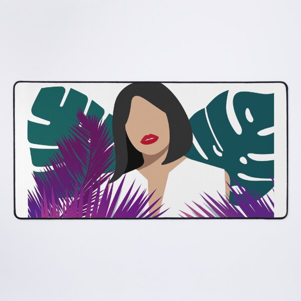 Item preview, woman surrounded by tropical plants designed and sold by ArtbyJodlana.