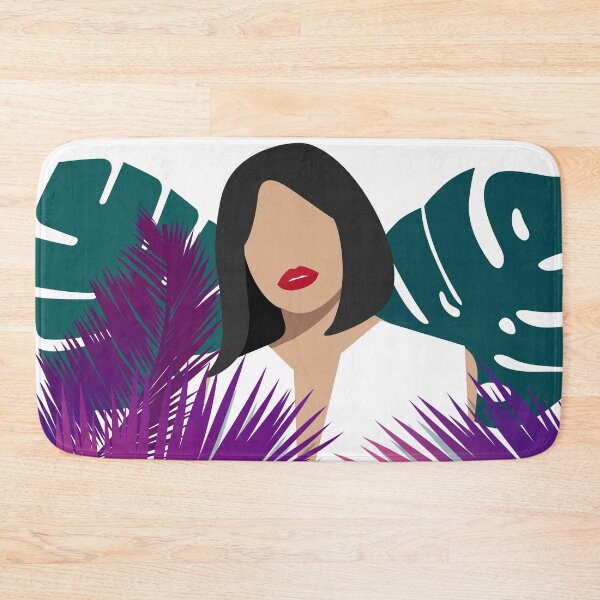Item preview, woman surrounded by tropical plants designed and sold by ArtbyJodlana.