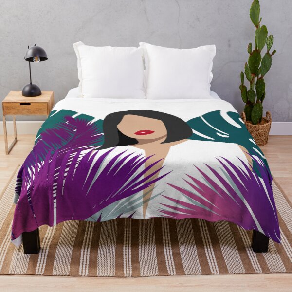 Item preview, woman surrounded by tropical plants designed and sold by ArtbyJodlana.