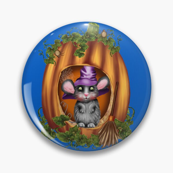 Item preview, Witchy Mouse in a Pumpkin House, fantasy art designed and sold by LoneAngel.