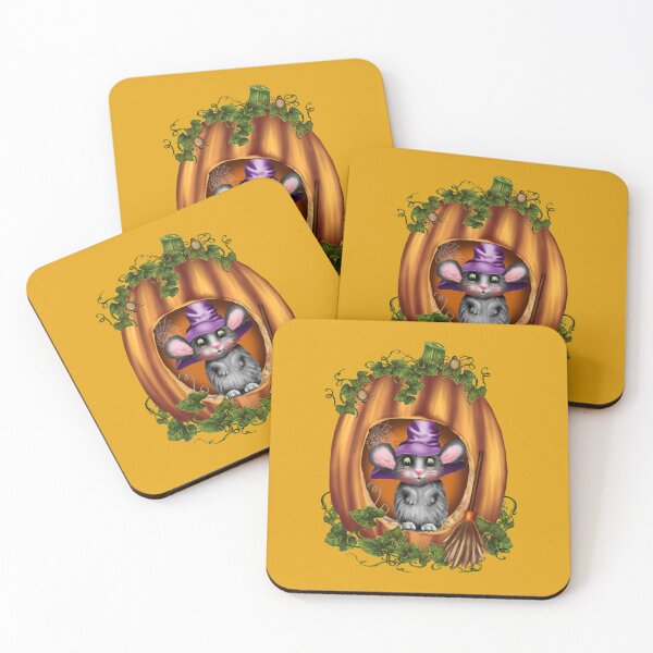 Item preview, Witchy Mouse in a Pumpkin House, fantasy art designed and sold by LoneAngel.
