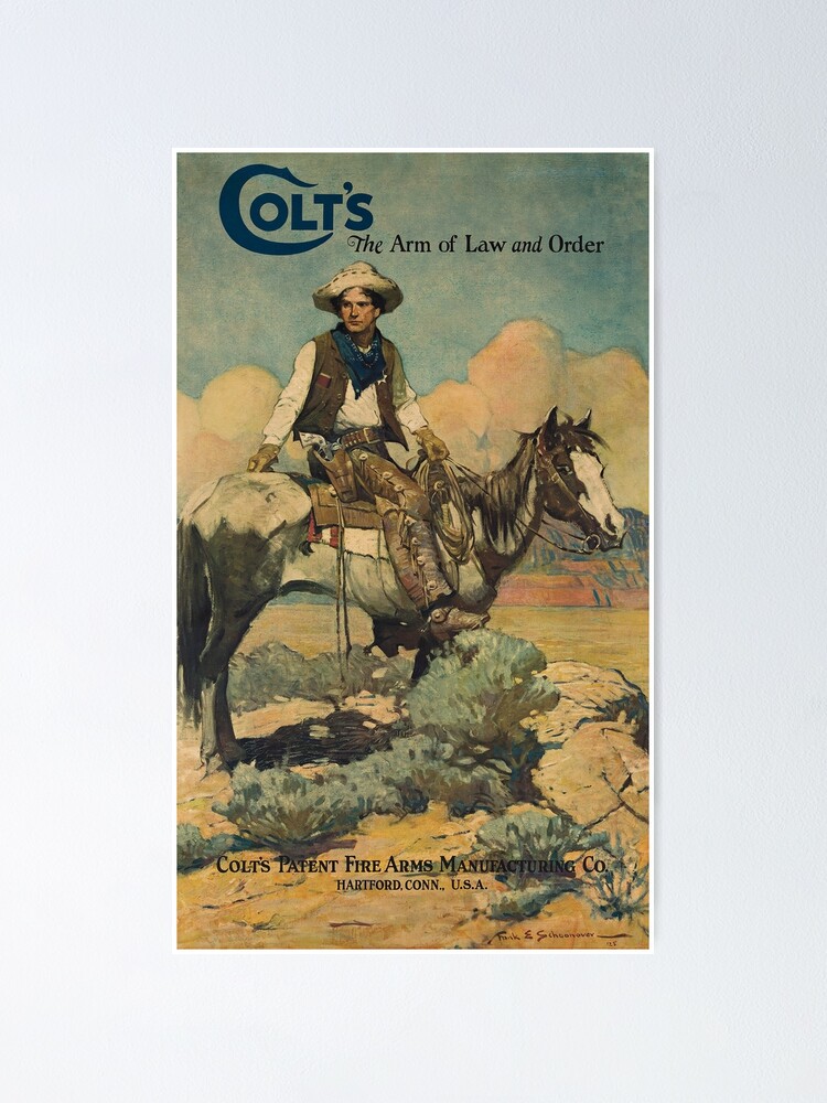 Imagen 1 de 3, Póster con la obra Vintage Colt Poster Art by Frank Schoonover, diseñada y vendida por RickE.