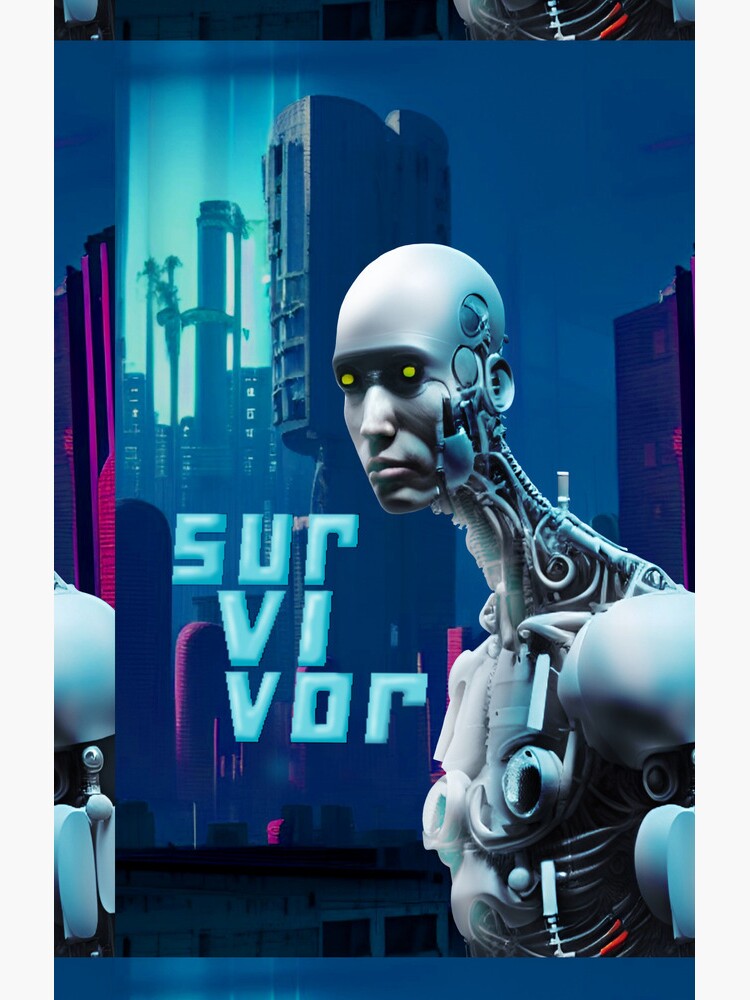 Cyborg Survivor Humanoid Robot in Nuclear City Destruction by BluedarkArt